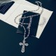 [Counter Quality] Chrome Hearts Croheart Classic Vintage Aged Cross Pendant Scout Flower Ball Necklace Bump shaped different floral design style to present a distinctive cross The Scout Flower is the logo of Chrome Heart