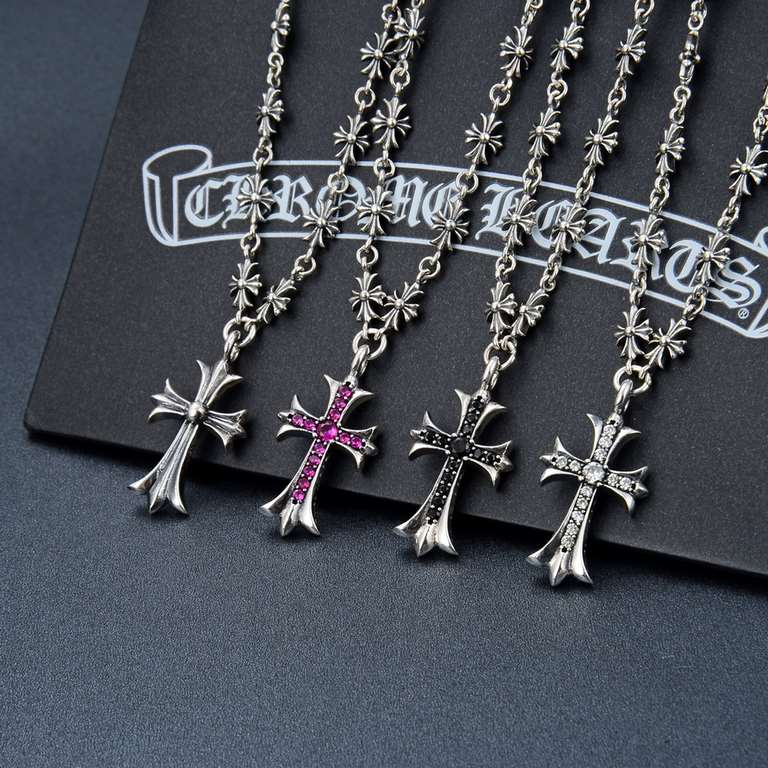 Always on hot sale! Chrome hearts Chrome hearts classic cross set of necklaces, men's and women's necklaces with diamonds, note the color of your order, length 60 cm