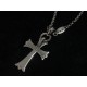 New Arrival】Genuine open chromehearts chromehearts necklaces super hot double cross necklacesWeight 31g