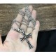 New Arrival】Genuine open chromehearts chromehearts necklaces super hot double cross necklacesWeight 31g