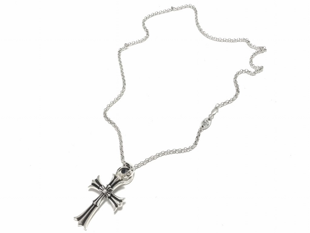 New Arrival】Genuine open chromehearts chromehearts necklaces super hot double cross necklacesWeight 31g