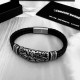 New Chrome He@rts Kroxin Classic Cross Leather Strap Bracelet ~ Genuine Open Mold   Trendy Fashion Must Have Men and Women Can Wear Couple's Model Same Rock Punk Thai Silver Style Retro Element Trendy Hundreds of Officia