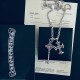 [Counter Quality] Chrome Hearts Croheart Classic CrossKey Double Pendant Flat Necklace Bump shape different pattern design style present distinctive Cross Scout flower is Croheart's logo so more durable Authentic beat ed