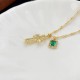 Crocus Heart - Emerald Multi-Wear Necklace, sweet and cool hottie style, fashion and vintage collision. Full of diamonds inlaid with emeralds, delicate and bright, sparkling; clear and deep that a touch of green, in the 