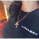 chromehearts Crocenter necklace double cross classic Thai silver style rock and roll punk style retro elements trendy versatile official website with the same paragraph   CH Crocenter necklace male retro punk female Kwon