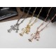 chromehearts Crocenter necklace double cross classic Thai silver style rock and roll punk style retro elements trendy versatile official website with the same paragraph   CH Crocenter necklace male retro punk female Kwon