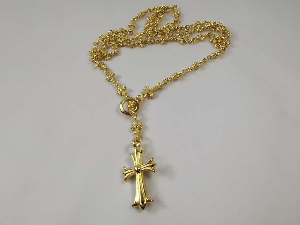 Chrome Hearts Chrome Hearts Orb Cross Free RetractableAdjustable necklace   unisex   two colors to choose from  The texture is superb   very worth getting