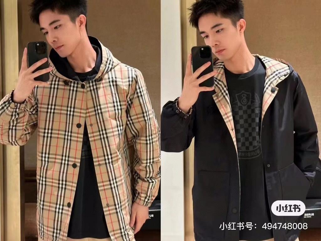 400 burberry Burberry 23FW Classic Small Check Reversible Jacket Button DownSIZE XSSMLCustom weaving and dyeing khaki plaid fabric, plaid size and zp consistent, the difference between the market ready-made fabric plaid 