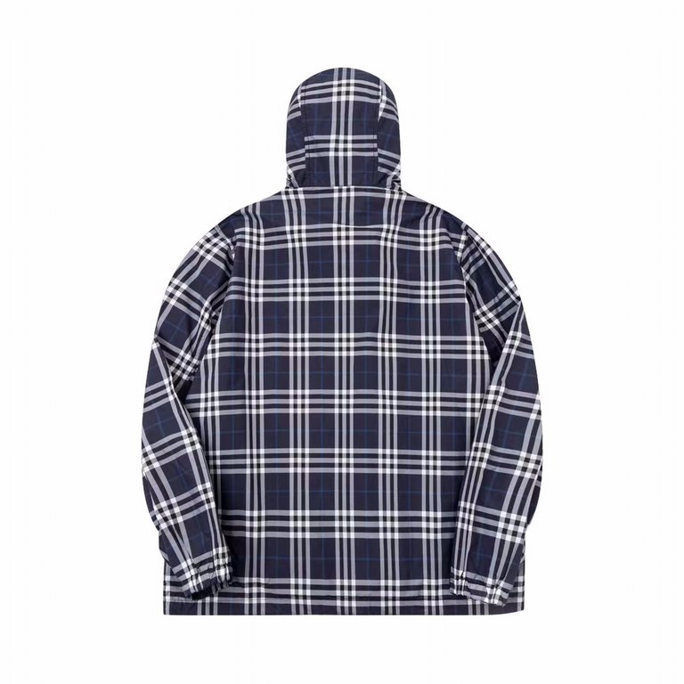 P330 BBR 23ss Spring and Autumn New Classic Plaid Stripe Hooded Windbreaker Jacket The fabric is made of guest original custom regenerated polyester fiber worsted, the fabric is soft, lightweight, and completely differen