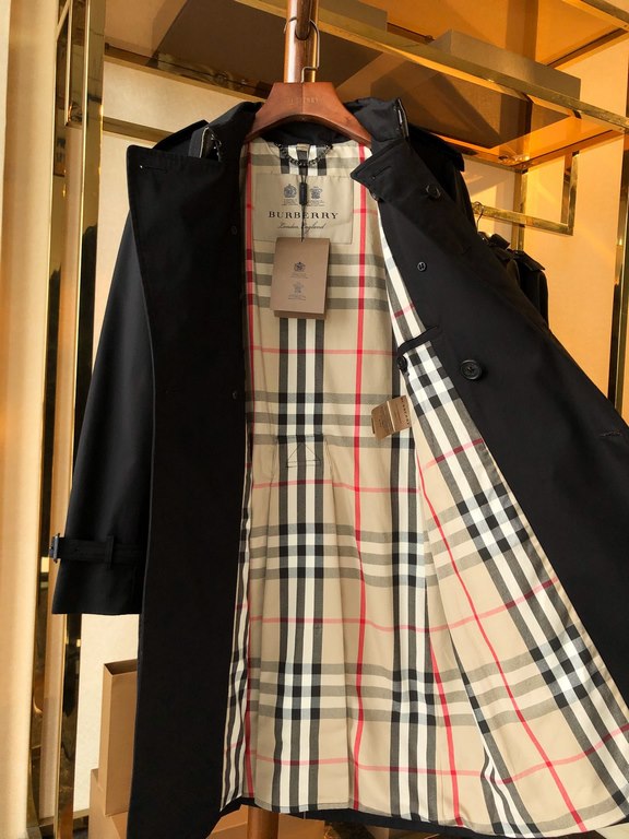 900  Men's Sandringham Collection Black Long[BUR ace pointed goods, the treasure of the town store] can inherit several generations of classic trench coat, the top of the original original fabrics, the market's most catt