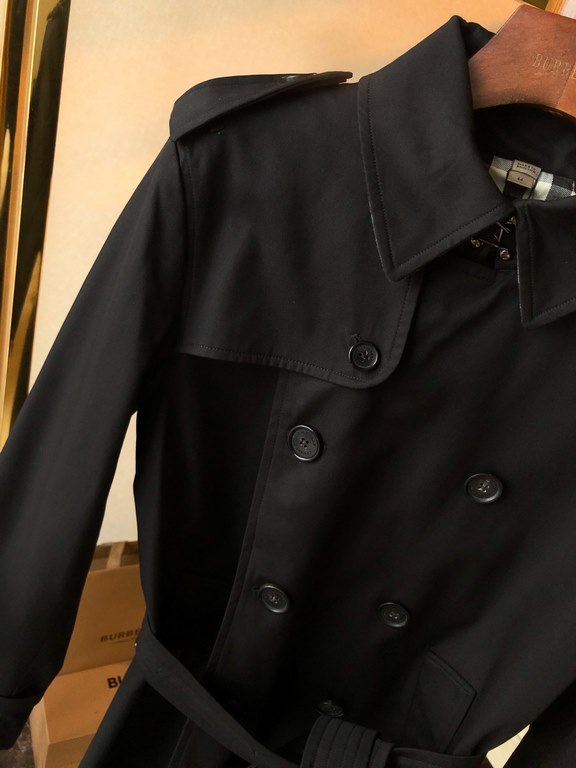 900  Men's Sandringham Collection Black Long[BUR ace pointed goods, the treasure of the town store] can inherit several generations of classic trench coat, the top of the original original fabrics, the market's most catt