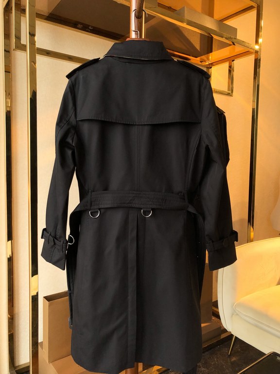 900  Men's Sandringham Collection Black Long[BUR ace pointed goods, the treasure of the town store] can inherit several generations of classic trench coat, the top of the original original fabrics, the market's most catt