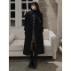 445 #SAINT LAURENTSaint Laurent FW23 Pure Color Double Breasted Mid-Length Wool CoatColor blackSize S M L