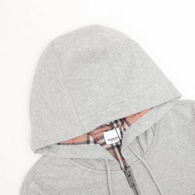 Next day shipping  370 (support put in store)BurberryBurberry Chest Logo Plaid Hooded Zip Hooded SweatshirtOriginally developed in 380gbbr exclusive custom terry sweatshirt fabric. With a contrasting facecloth plaid hood