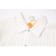 P285 Di0r 2023 SS SpringSummer new plain knit long sleeve jacket. Tailored beige cotton fabric, full body dashed stripes design, engraved hardware buttons, small brand letters embroidered on the front chest, echoing the 