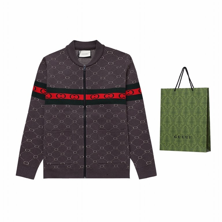 240 (top version, differentiated currency)Style Gucci  GUCCI chest electro-embroidery logo splicing colorful stripes belt jacket jacketColor picture colorSize M-XXLMaterial 50% wool  polyesterAccessories full set of cust