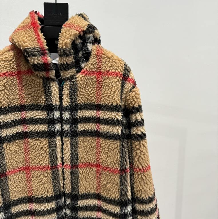 385 Burberry Burberry Check Teddy Bear Lamb Wool Hooded JacketSIZE XSSML