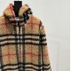 385 Burberry Burberry Check Teddy Bear Lamb Wool Hooded JacketSIZE XSSML