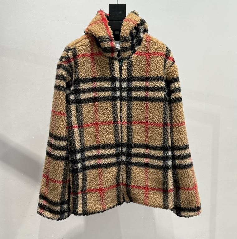 385 Burberry Burberry Check Teddy Bear Lamb Wool Hooded JacketSIZE XSSML