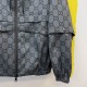 P505 GG Nylon Gingham Jacket w Detachable SleevesSize S-XLGucci's Spring 2024 collection draws inspiration from cool seasonal colors and textures for a new urban look. This casual jacket is crafted from gray and black GG