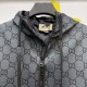 P505 GG Nylon Gingham Jacket w Detachable SleevesSize S-XLGucci's Spring 2024 collection draws inspiration from cool seasonal colors and textures for a new urban look. This casual jacket is crafted from gray and black GG