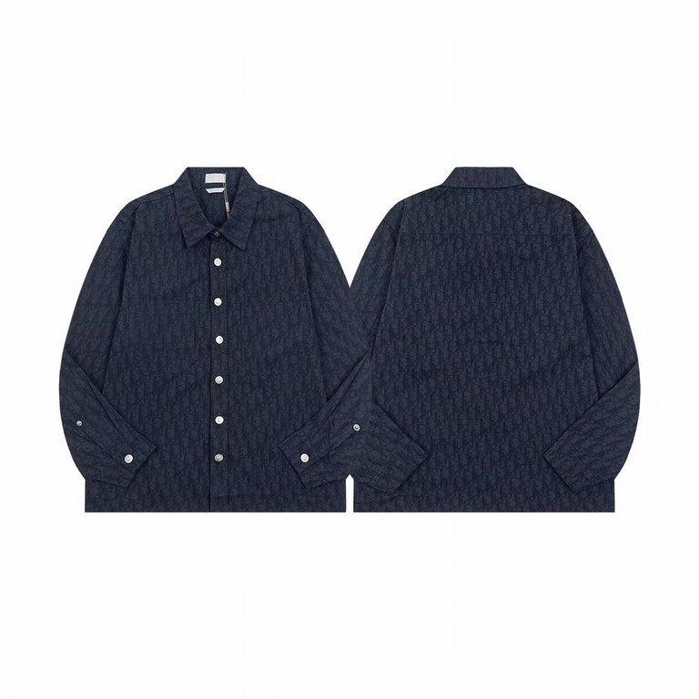 P245 DiorDior 23SS new full letter logo dark print shirt jacket long sleeve casual old flower jacket men and womenDrawing inspiration from ancient Japanese textile craftsmanship, this jacket shirt reinterprets the iconic