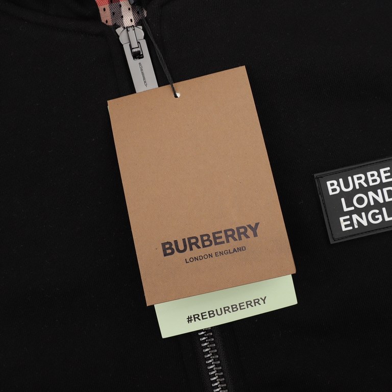 Next day shipping  370 (support put in store)BurberryBurberry Chest Logo Plaid Hooded Zip Hooded SweatshirtOriginally developed in 380gbbr exclusive custom terry sweatshirt fabric. With a contrasting facecloth plaid hood