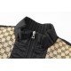 375High qualityGucci Gucci 2023ss fall and winter new collar diamond zipper cotton jacket spliced denim double G jacquard fabric XSSML