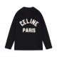 P355Celine Celine customized tweed classic large logo towel embroidery hooded baseball jacketShoulder patchwork leather design Fashionable and versatile Men and women couples with the same modelsXS- L