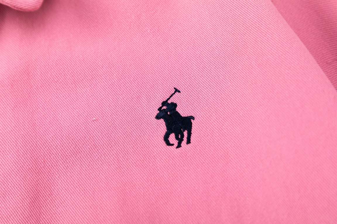 P285.#Ralph Lauren Ralph Lauren Classic War Horse Embroidered Logo Zipper Small Lapel 3 Color Casual JacketColor navy pink khakiSize S M L