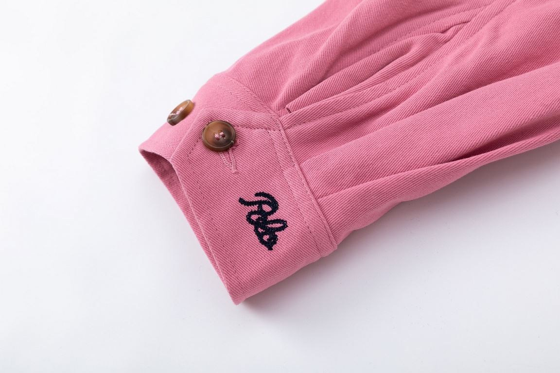 P285.#Ralph Lauren Ralph Lauren Classic War Horse Embroidered Logo Zipper Small Lapel 3 Color Casual JacketColor navy pink khakiSize S M L