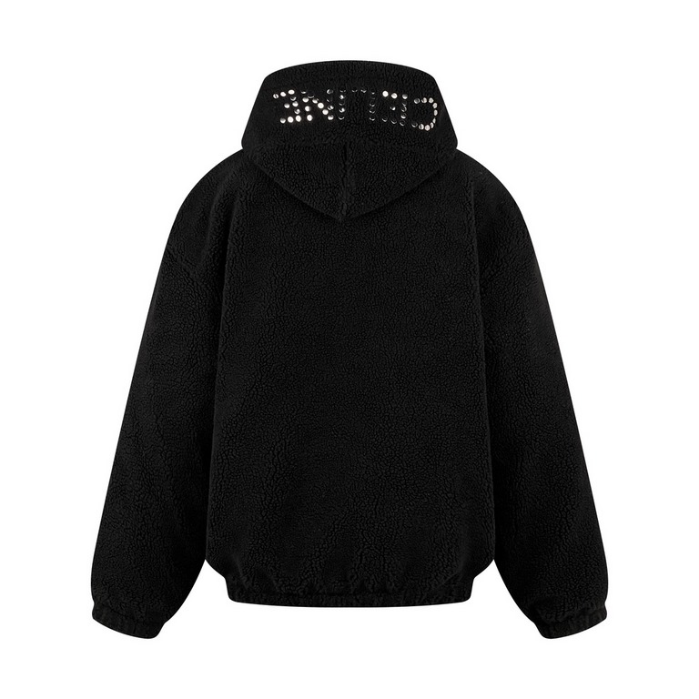 420 (high quality)Celine Hooded Coat with StudsMaterial customized Stussy high-quality 500 grams of lamb wool lining custom reflective material 20D tweed fabric Simple and generous design with the elements of the hat wil