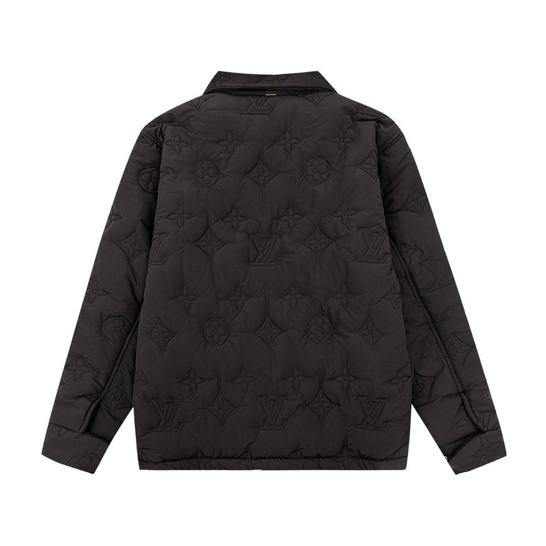 415High QualityLv Louis Vuitton 23ss Monogram Cotton Jacket Cotton Jacket Customized High Density Nylon Fabric Symmetrical Chest Flap Patch Pocket XSSML