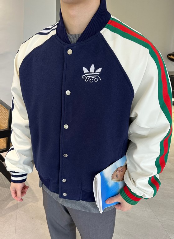 G's × adidas Shamrock Shamrock Webbing Baseball Jersey Jacket Top #