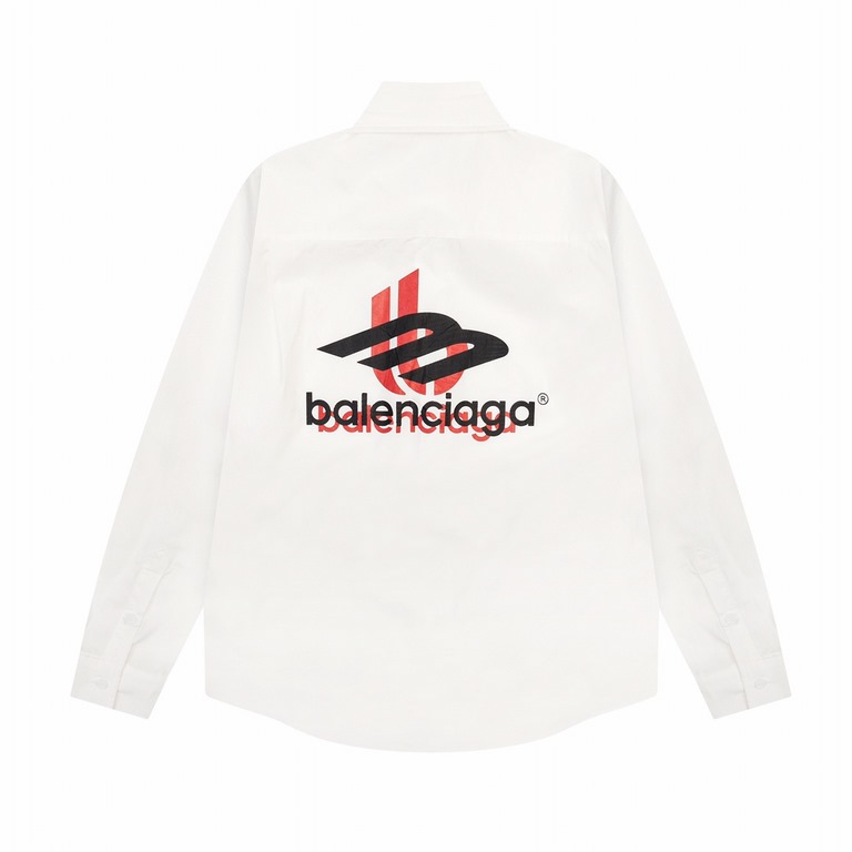 P225 BALENCIGA new Paris letters heavy shadow Logo design long-sleeved shirt against the version of the custom-dyed fabric on the upper body of a sense of high quality custom buttons custom accessories high quality men a