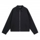 P313 new exclusive PRAD bright line classic lapel zipper jacket back simple triangle label poplin lapel long sleeve zipper After purchasing the original version of the first time to customize the feel of the wool fabric 