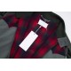 P445 Mason Mariela 2023 FW FallWinter NewLong-sleeved stand-up collar jacket with heavy-duty stitchingColorful plaid cutouts for specific shapesReverse stitching at shoulders and sleevesExposed cut linesHole in the colla