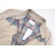 P445 Mason Mariela 2023 FW FallWinter NewLong-sleeved stand-up collar jacket with heavy-duty stitchingColorful plaid cutouts for specific shapesReverse stitching at shoulders and sleevesExposed cut linesHole in the colla