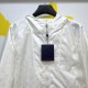 P455 1V Louis Vuitton Reversible Jacquard White Coat Jacket Trench Coat, Louis VuittonSize S-XLOne side of the Lv ornamental needle embellished chest wearing simple fashion, the other side is the classic old flower logo,