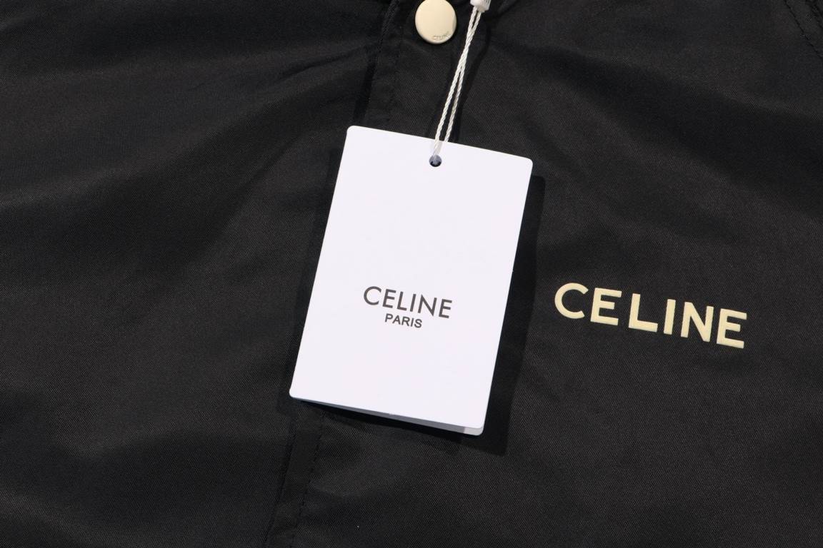 295 New first  Celine 23FW Forged Nylon Baseball Jacket!Made by Zp24130! Original custom woven webbing on the sleeves, custom dyed zipper tape on the pockets, custom high quality cotton thread on the collar and hem, high