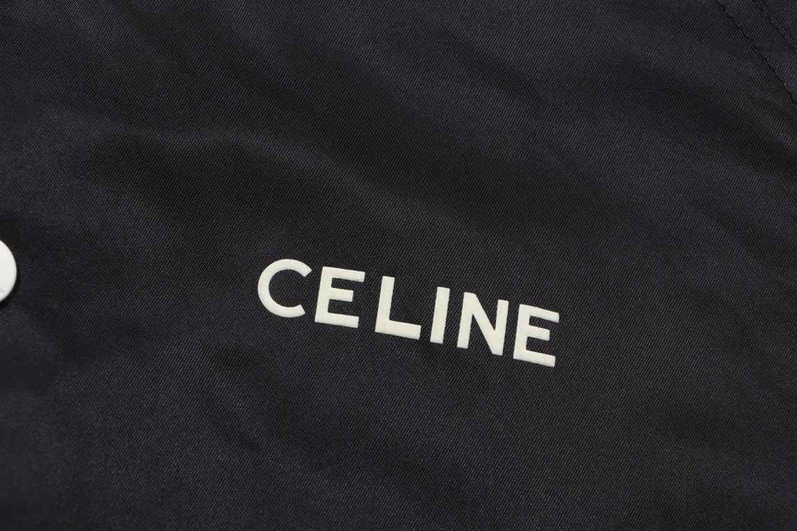 295 New first  Celine 23FW Forged Nylon Baseball Jacket!Made by Zp24130! Original custom woven webbing on the sleeves, custom dyed zipper tape on the pockets, custom high quality cotton thread on the collar and hem, high