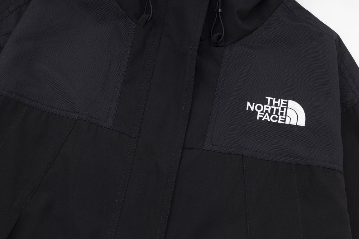 365  (Top Long Ceiling)[The North Face TNF Long Embroidered Hooded Jacket Windbreaker Punching Jacket Top Three Colors Together Style Windproof and Warm - All Online Shelf - Tired of seeing the short version Then come in