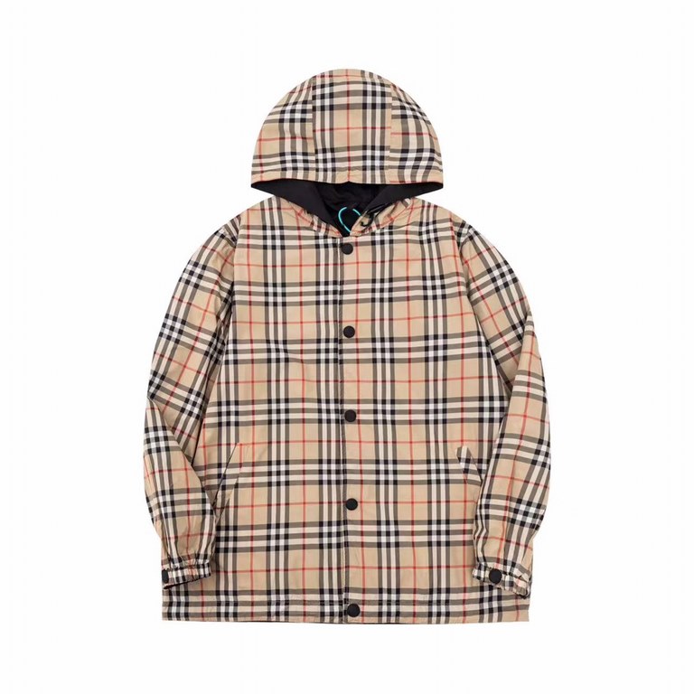 P365 BBR 23FW Classic Small Plaid Reversible Jacket Button VersionCustom weaving and dyeing khaki plaid fabric, plaid size and zp consistent, the difference between the market ready-made fabric plaid large 1cm glance fal