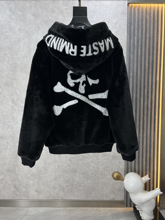 610. MMJ 2023 Autumn and Winter New Counter synchronization Minimalist baseball collar color jacquard small logo paragraph letter fleece zipper cardigan jacket, especially positive! High density warmth, delicate and smoo