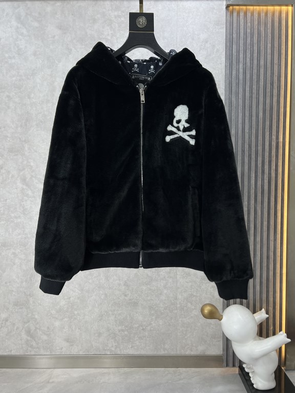 610. MMJ 2023 Autumn and Winter New Counter synchronization Minimalist baseball collar color jacquard small logo paragraph letter fleece zipper cardigan jacket, especially positive! High density warmth, delicate and smoo