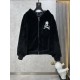 610. MMJ 2023 Autumn and Winter New Counter synchronization Minimalist baseball collar color jacquard small logo paragraph letter fleece zipper cardigan jacket, especially positive! High density warmth, delicate and smoo