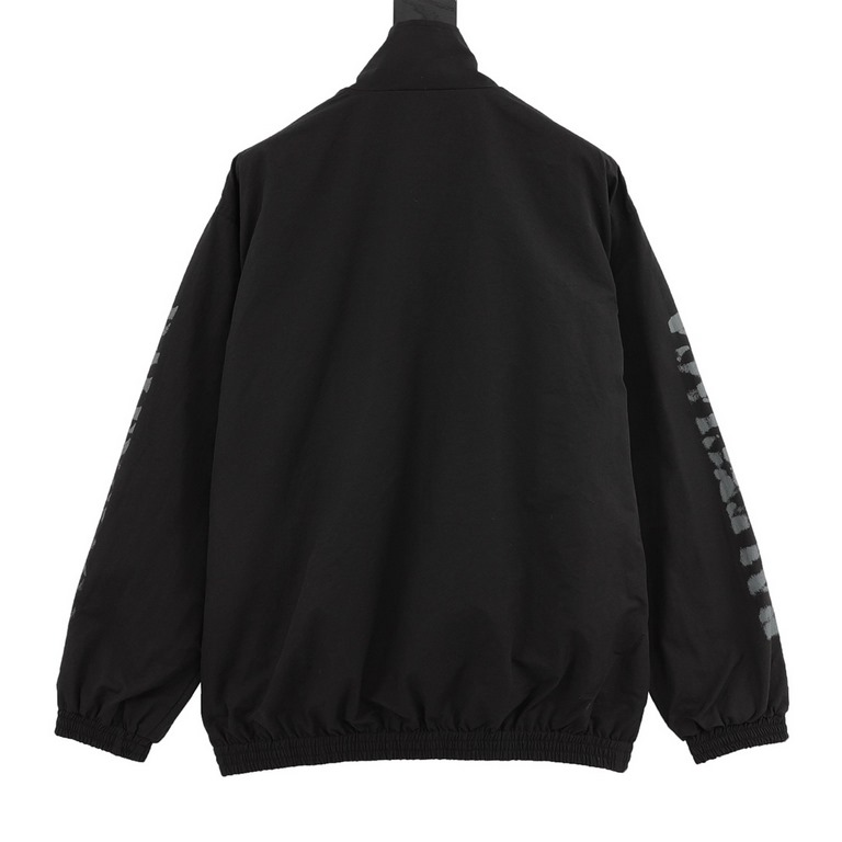 Next day shipping  460Balenciaga Balenciaga BLCG 24SS sport poplin collar jacket with arm lettersTechno poplin, unisex, sporty oversized fit, high collar, double zipper closure, dropped shoulders, 2 zipped slash pockets,