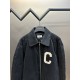 p455 Celine Corduroy Zip JacketThe fabric is made of 100% cotton 14 pits without elasticity and Tencel lining rows of 1400 cotton, the letters are customized wool microfiber, each letter needs computerized molding After 