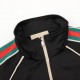 Next day shipping  370 (support put store)GUCCIGucci Colorful Stripe Webbing Appliqué Zip JacketOriginal 8,500 purchase, polyester fabric, color-blocked stripes on both sides of the pants, interlocking double G gel print