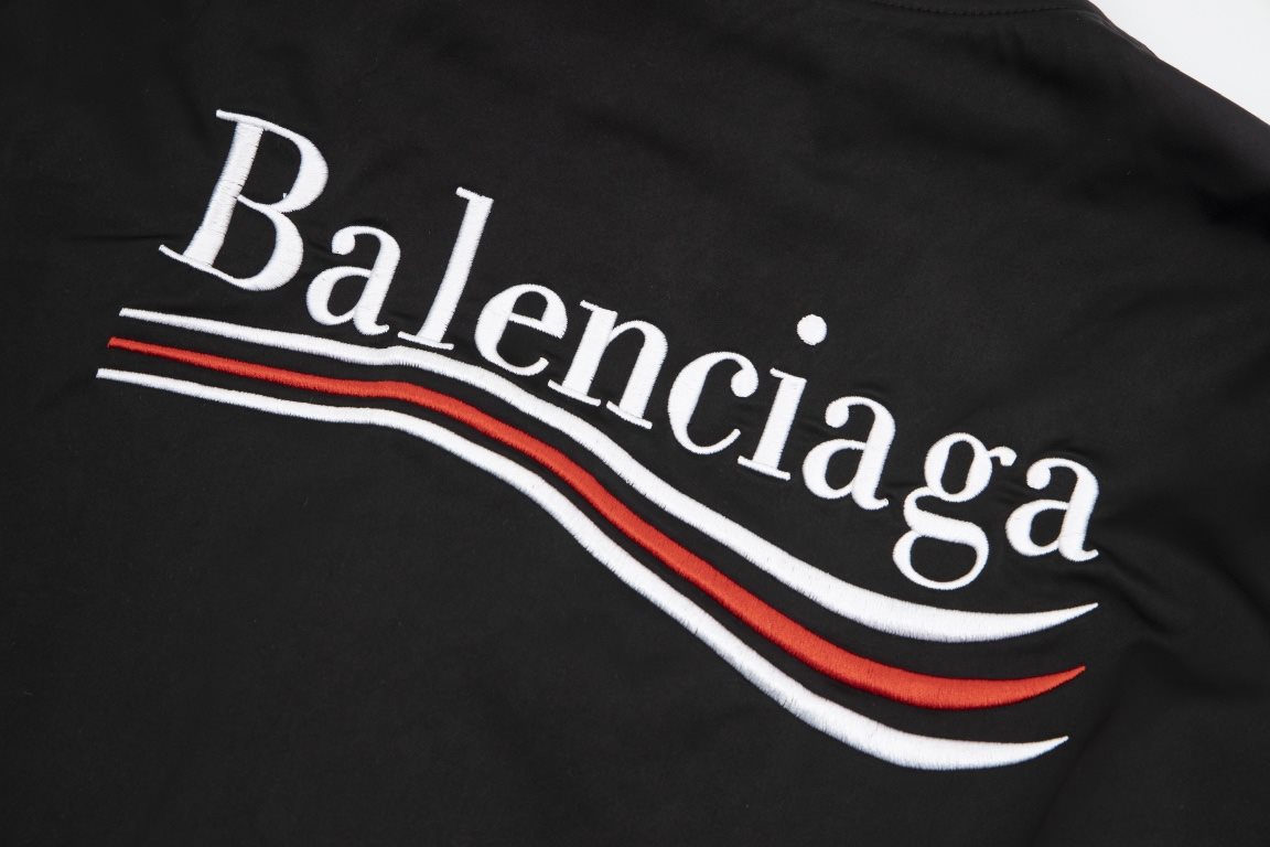 P290High qualityBALENCIAGA Paris 23ss new baseball jacket Golden Coke embroidery logo original hardware accessories XSSML